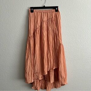 Vince CORAL Tiered Asymmetrical Crinkle Wrap Midi Skirt XS